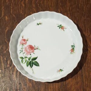 9" Porcelain Rose Quiche Baking Dish by Christineholm